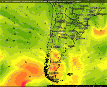 Gusts maps Chile