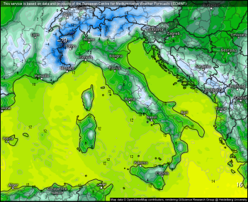 Temperature maps Italy
